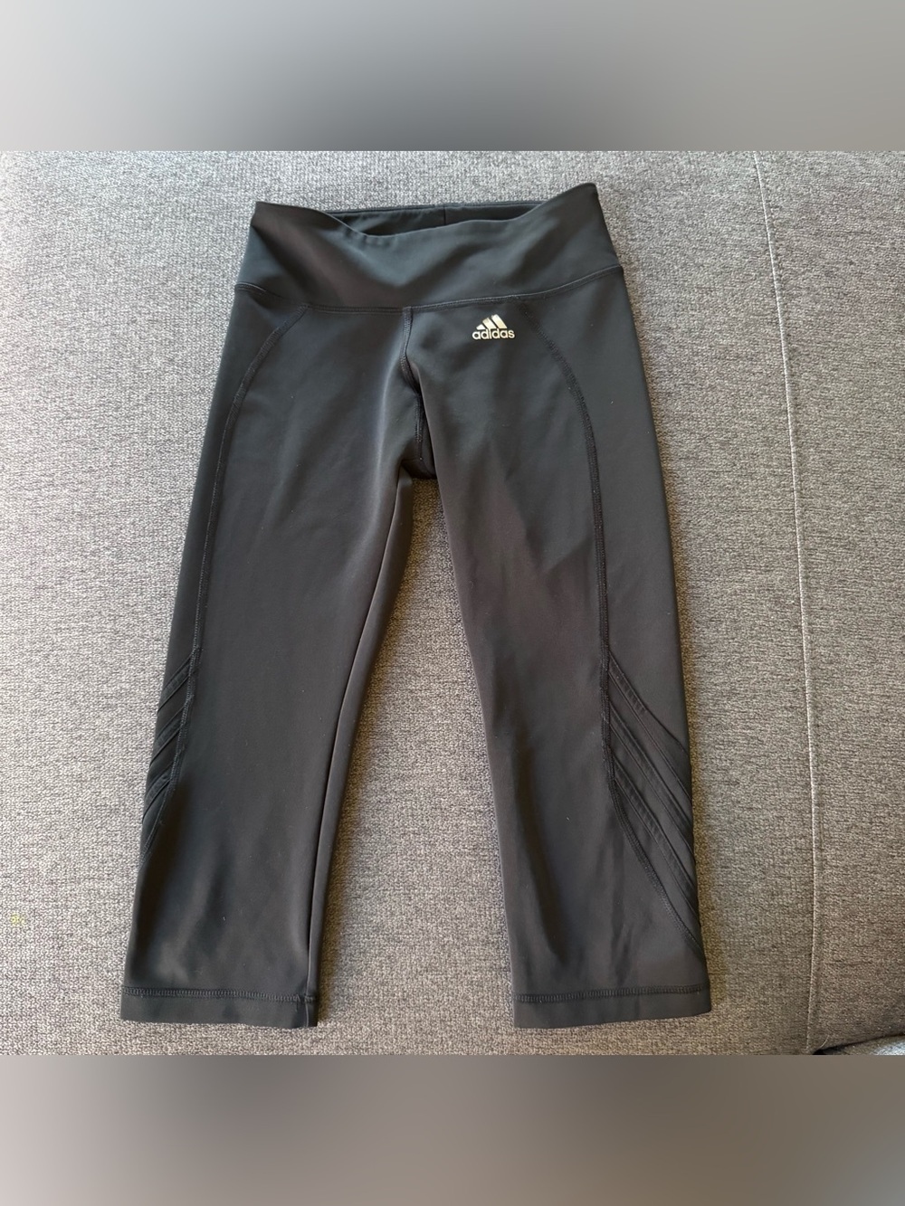 Adidas Climalite Black Capri Athletic Leggings Sporty Girls 10
